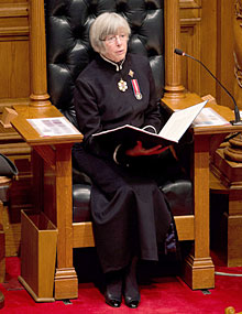 B.C. Lt.-Gov. Judith Guichon reads Speech from the Throne.