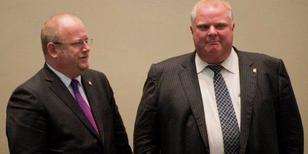 Mark Towhey (left) and Mayor Rob Ford. (canada.com)