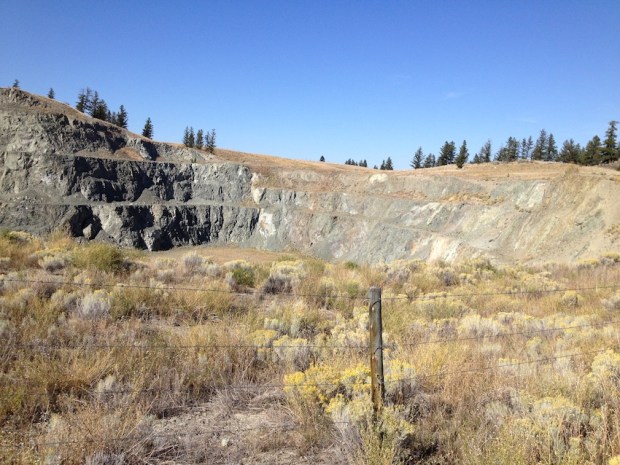 Old pit at site of proposed Ajax mine.