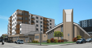 Artist's rendering of apartment project.