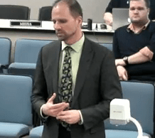 Marvin Kwiatkowski at council meeting.