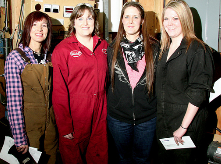 RBC bursary recipients (from left) Tina Malkie, Jamie Gainsforth, Kayla Goertzen and Kelly Roshinsky. (TRU photo)