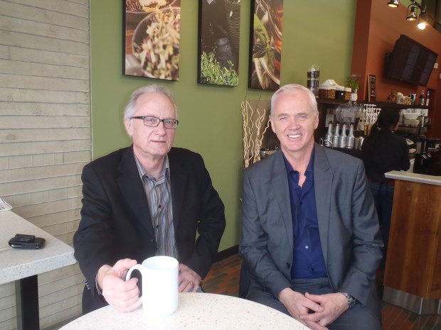 Armchair Mayor talks with Dr. Curtis Bell (right) over a coffee.