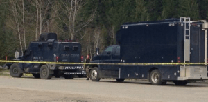 Police vehicles in Clearwater. (CFJC-TV screenshot)