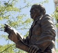 Statue of Phil Gaglardi in Gaglardi Square.