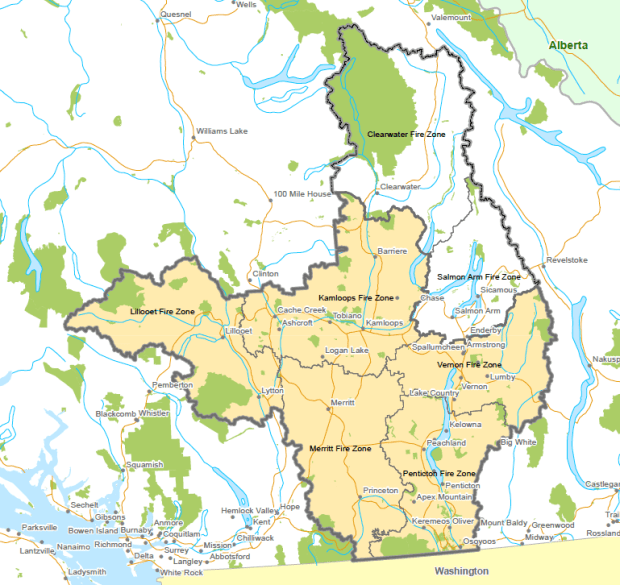 Map of areas affected by fire restrictions.