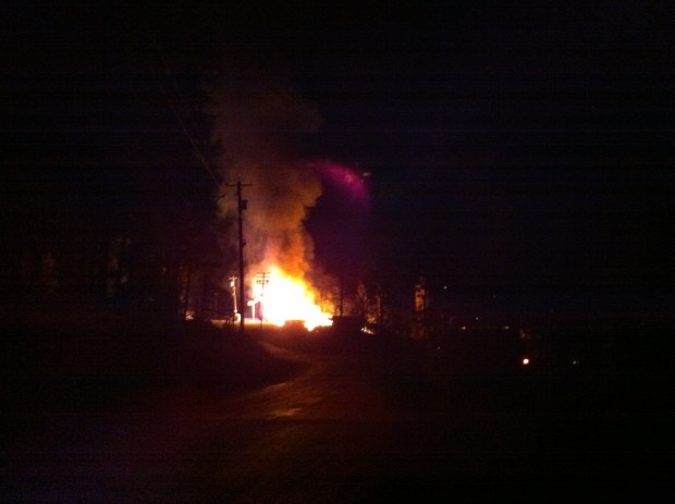 Pinanatan Lake store on fire just after midnight this morning. (Tracy Gilchrist)