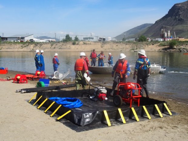 Getting ready for the drill.