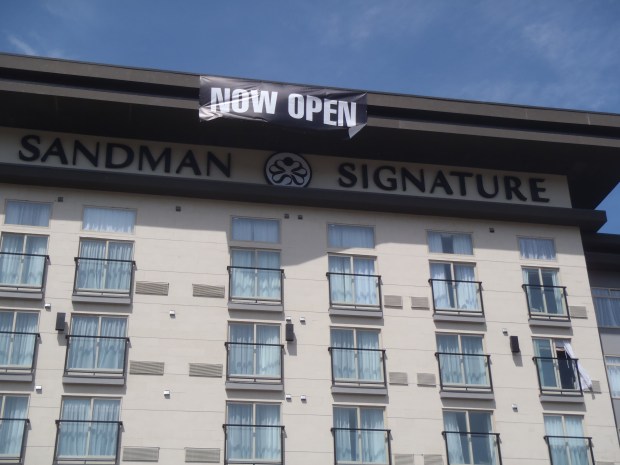 Sandman Signature Hotel is 'Now Open.'