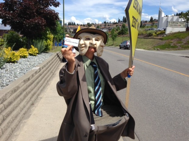 Elaine Sedgeman doing Ajax 'performance art.'