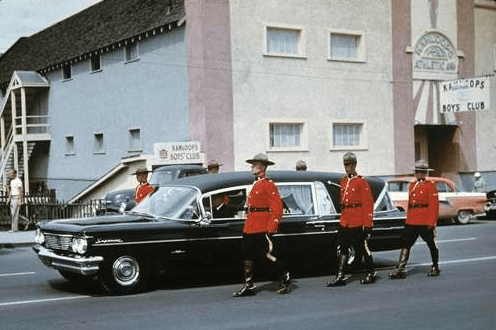 Funeral procession for RCMP officers slain at Peterson Creek.