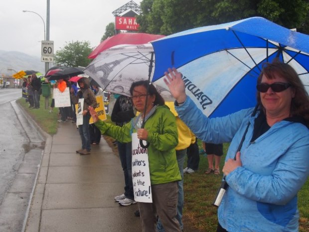 More than 200 teachers rallied at Summit and Columbia.