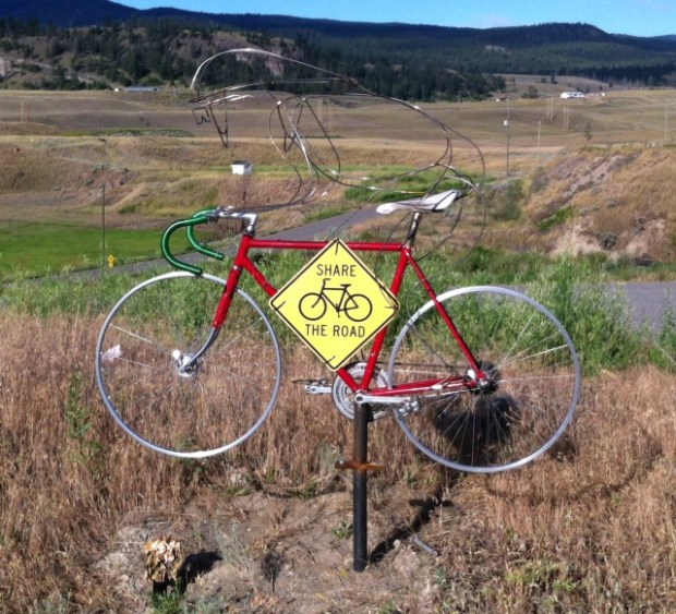 Roadside memorial to Richard McGillivray.