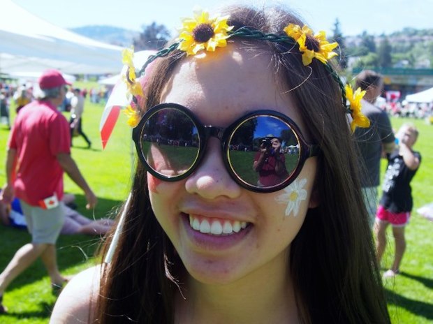 Aissa Larson of Kamloops poses with her face paint and specs.