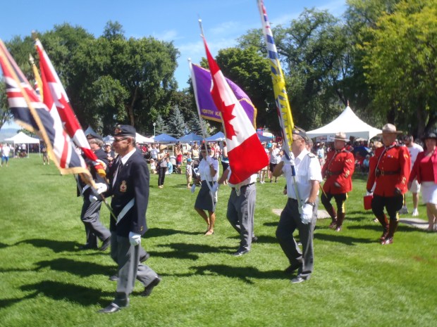 Colour guard led the way for entry of the official party.