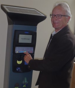 Armchair Mayor takes screen upgrade for a spin at City Hall.