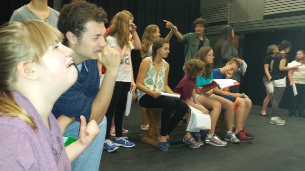 Students rehearse '30 Reasons.'