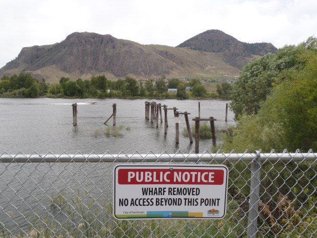 All that remains of the wharf at yacht club.