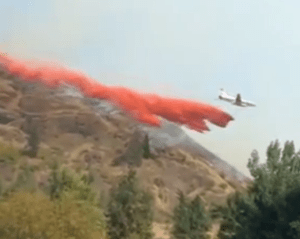 Smith Creek fire. (Screenshot CBC video tweet)