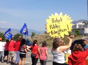 Rallying for the cause. (BCTF photo - Kamloops)