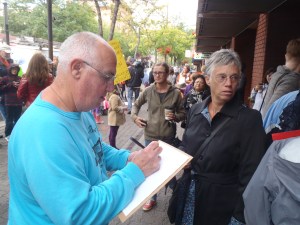 Signing petition to government.