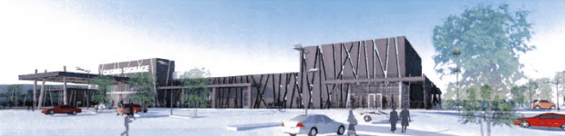 Artist's rendering of new casino facade.