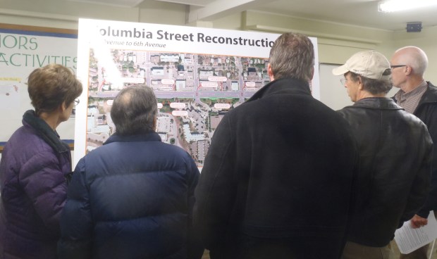 Columbia Street widening project drew interested crowd to open house Wednesday night.