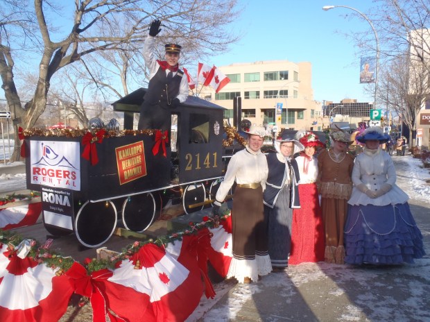 Kamloops Heritage Railway team braves the cold in Santa parade.