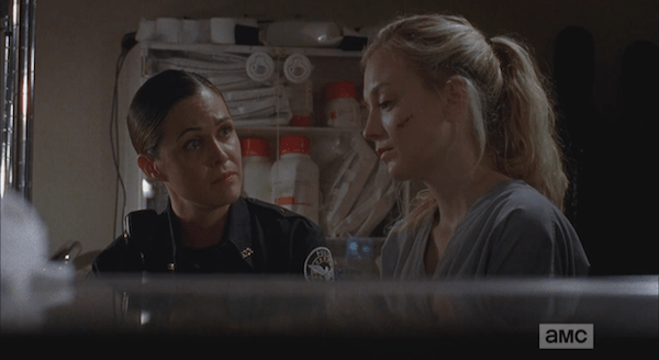 A scene from The Walking Dead. No, they weren't talking about men. From AMC.