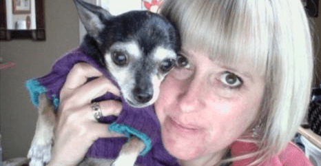 Claudine Sleik with Cindy Lou-Who.