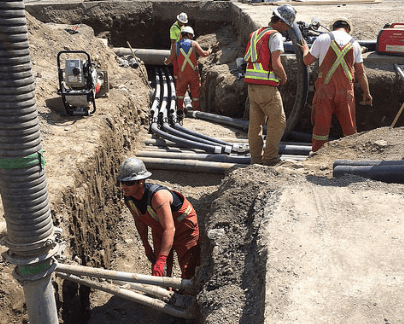 Working on Columbia Street. (City photo)