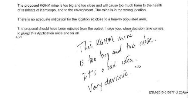 Excerpt from form letter opposing Ajax. FOI response can be found here.