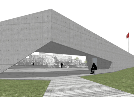 Artist's rendering of Bridge of Hope at Victims of Communism plaza.