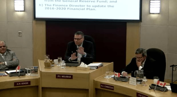 Mayor Peter Milobar presides over City council meeting Tuesday.