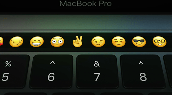 Of course, the touch bar has emojis.