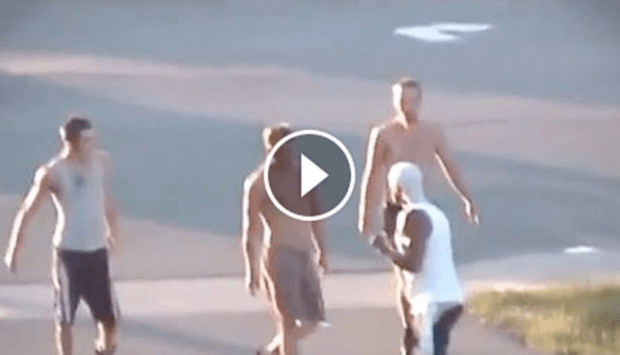 Screengrab of 2009 fight in video that has been turned into fake news about alleged fight in U.S.