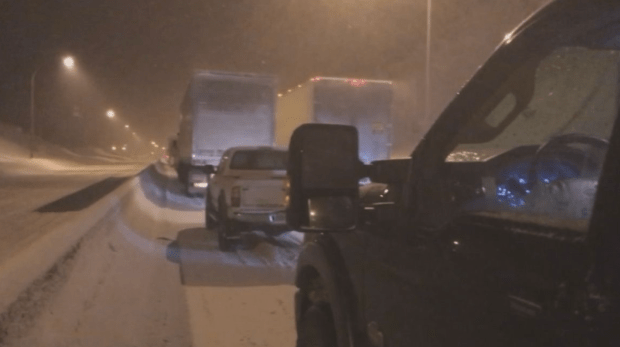 Waiting out the Coquihalla storm. (Twittter)