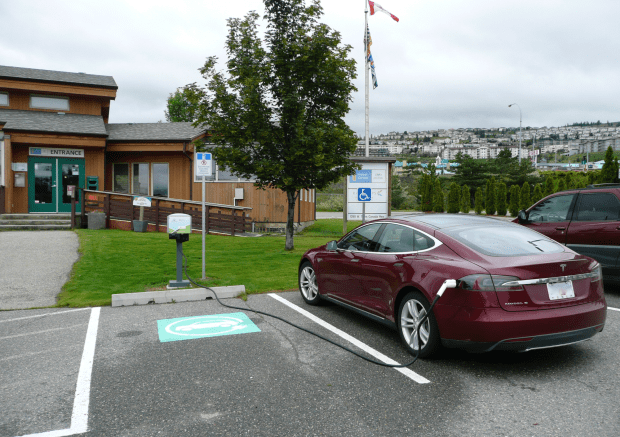Getting charged up at Kamloops Visitor Centre. (plugshare.com)