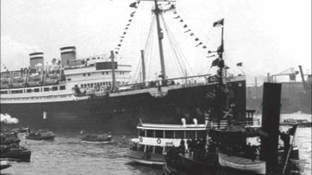MS St. Louis on its sad journey. (Wiki Commons image)