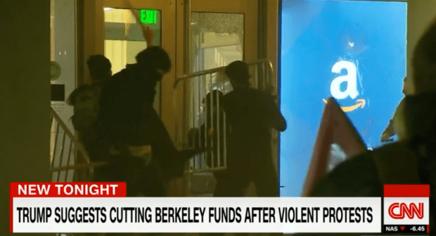 Berkley riot. (CNN screengrab)