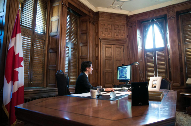 Prime Minister Justin Trudeau in his office.
